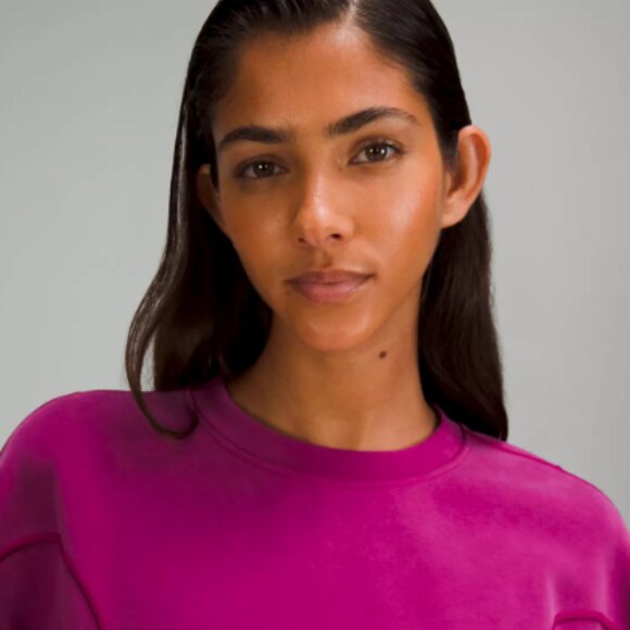 Lululemon Magenta Cropped Top Softstreme Short Sleeve - Picture 2 of 16